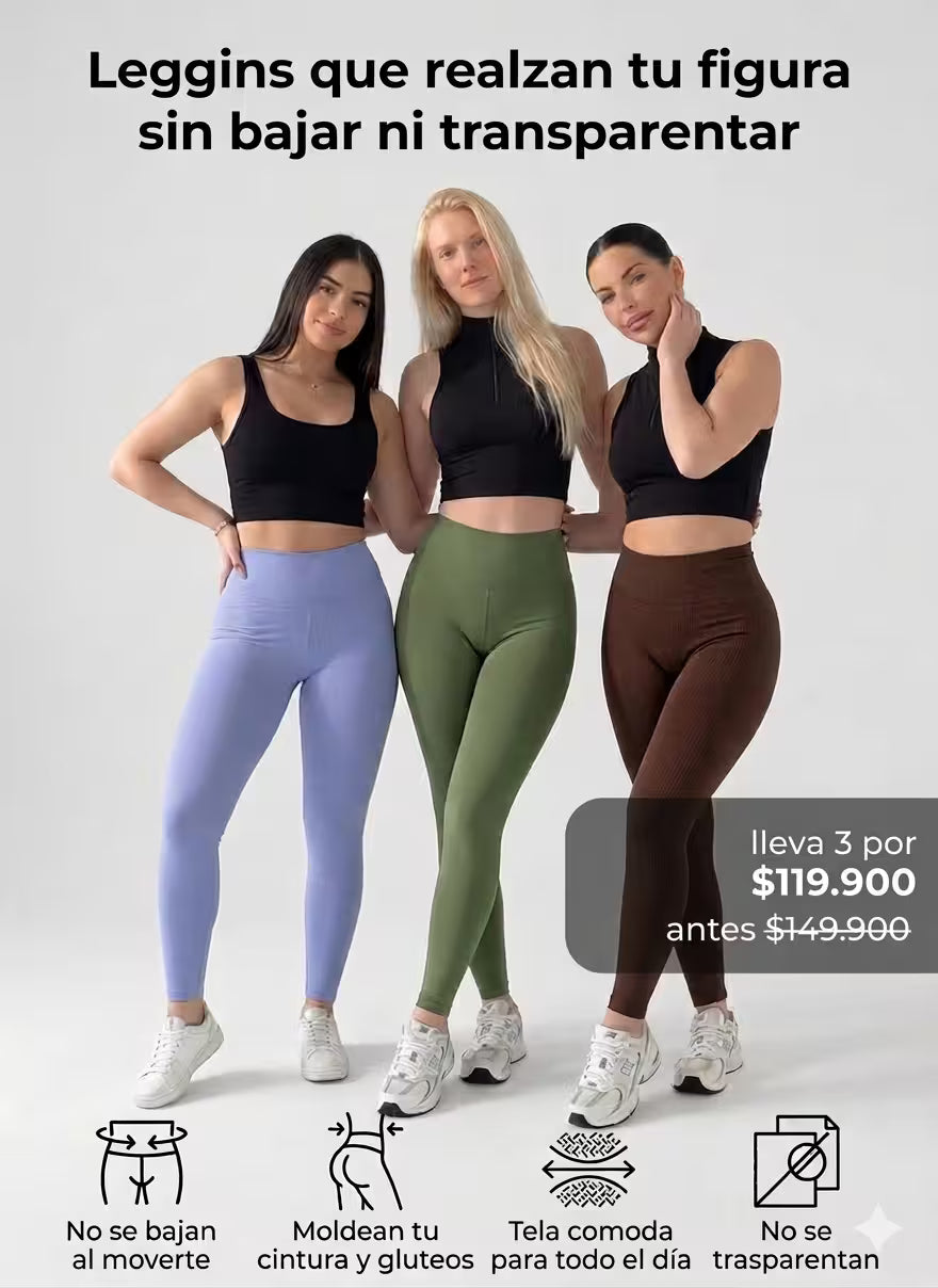3 leggins Push Up Valu x $ 119.900